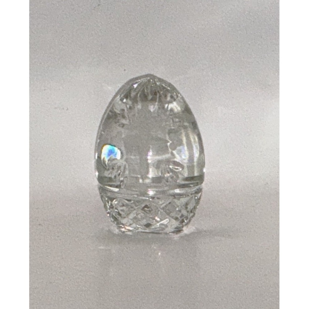 Handmade 24% PBO Sullivans Egg With Etched Crosses Made In Poland Tiny Chips 3.5